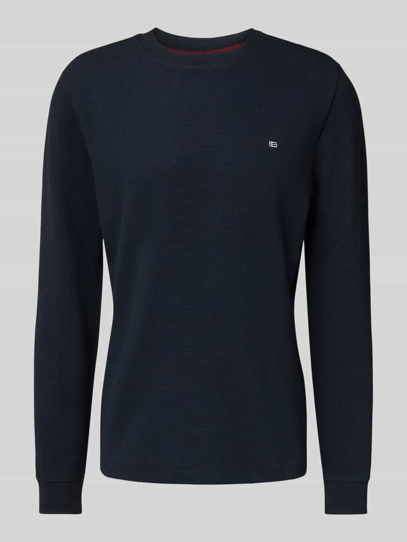 Christian Berg Men Shirt met lange mouwen structuurmotief en ronde hals