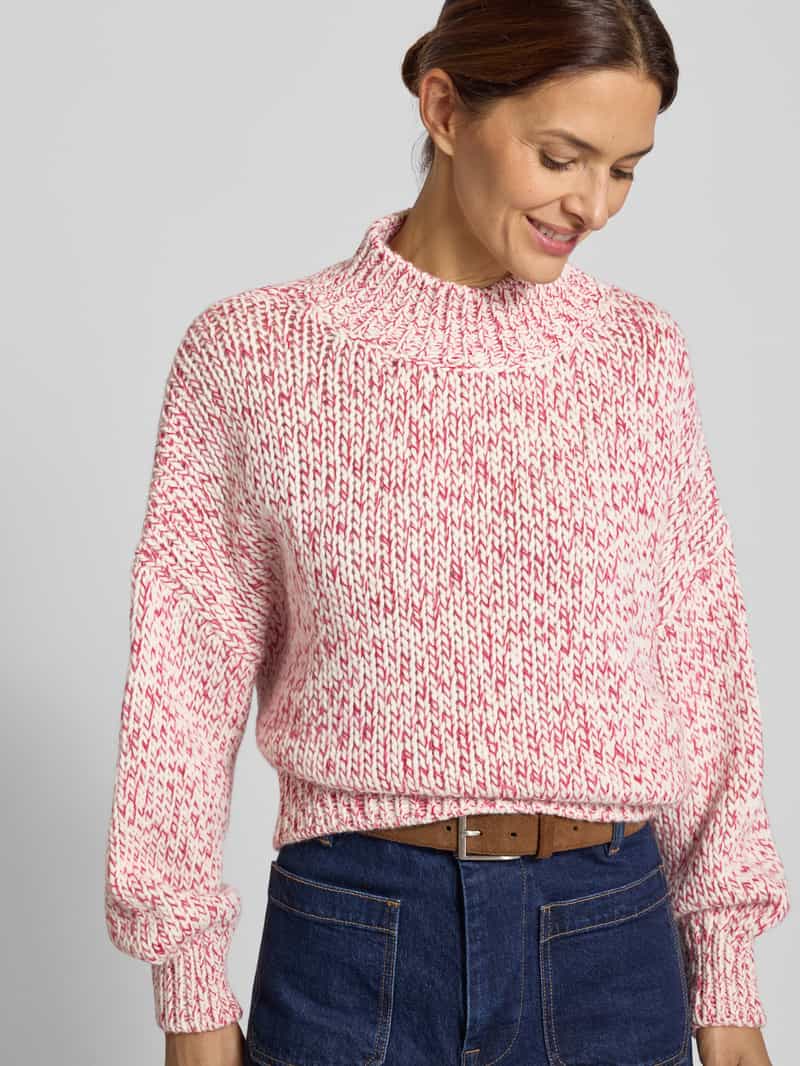 Rich & Royal Gebreide pullover met opstaande kraag