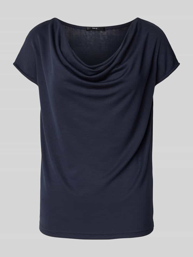 Zero T-shirt met cascadehals