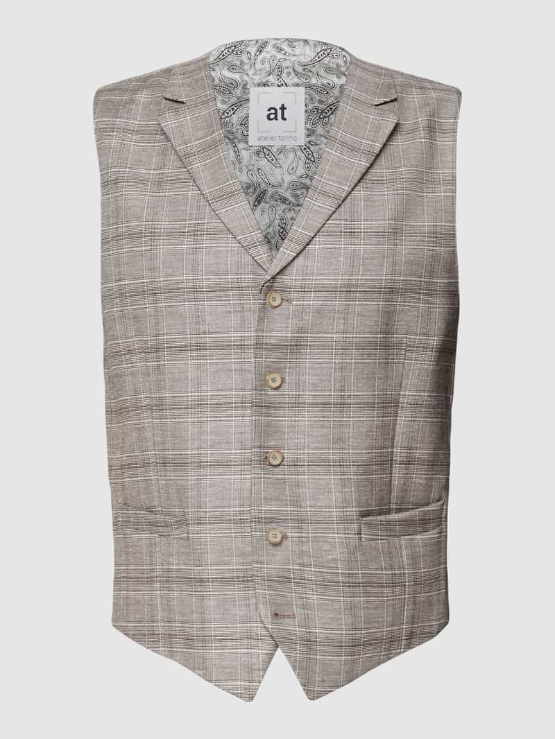 Gilet met glencheck-motief, model 'Orazio' ATELIER TORINO