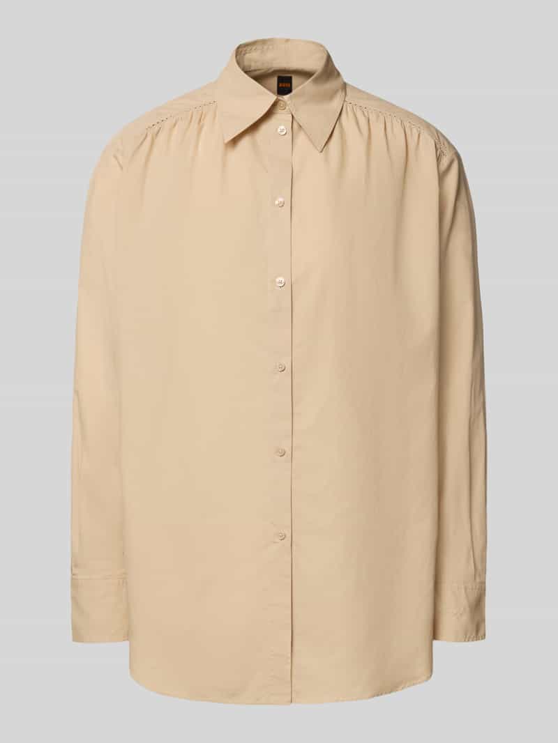 Boss Orange Relaxed fit blouse met kentkraag model 'Belegant'