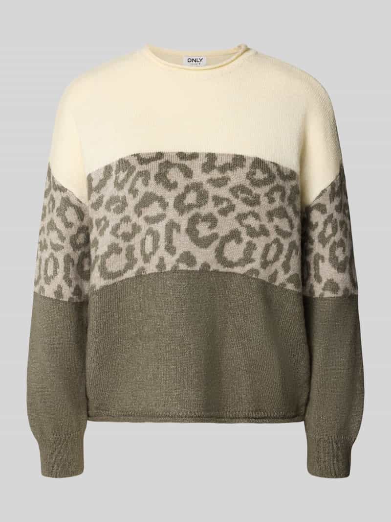Only relaxed fit pullover met luipaardmotief