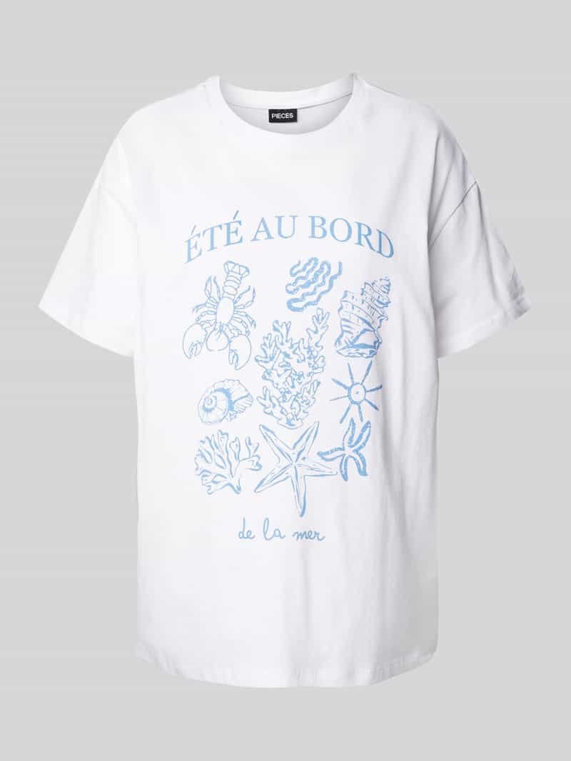 Pieces Regular fit T-shirt van puur katoen model 'TAYLOR'
