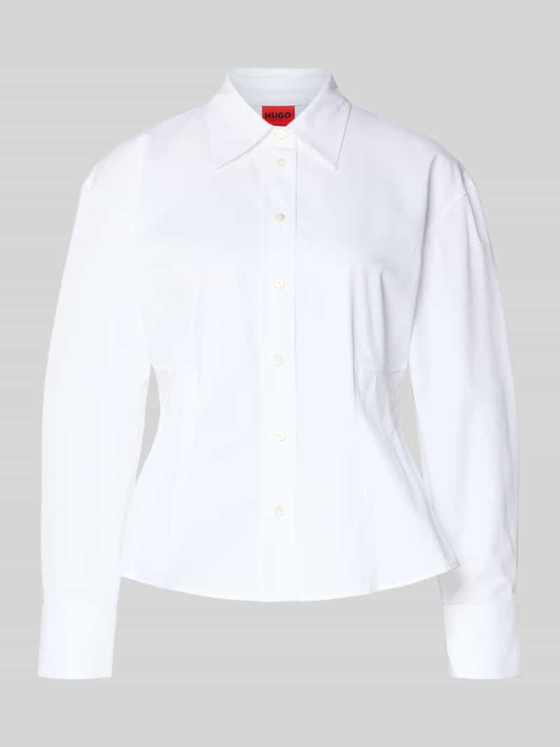 HUGO Getailleerde overhemdblouse van puur katoen model 'EMPEROR'