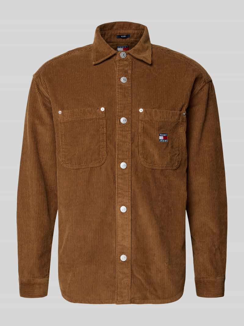 Tommy Jeans Relaxed fit ribcordoverhemd van puur katoen
