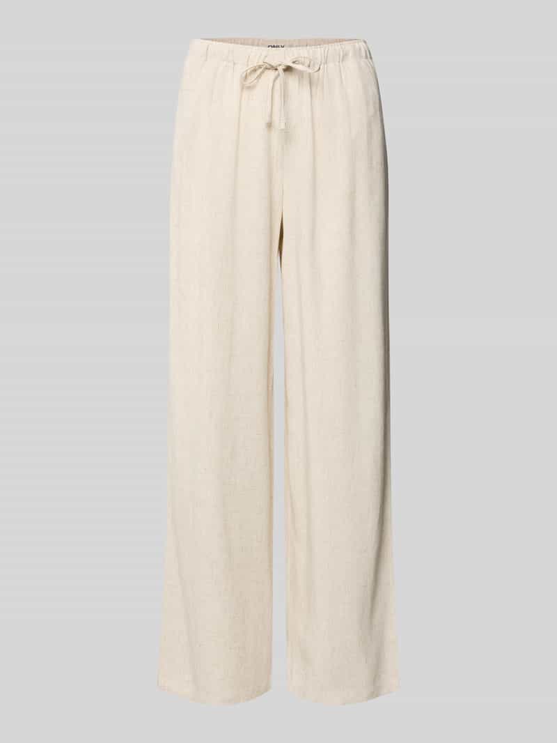 Only Ruime broek van een mix van viscose en linnen model 'SIESTA'