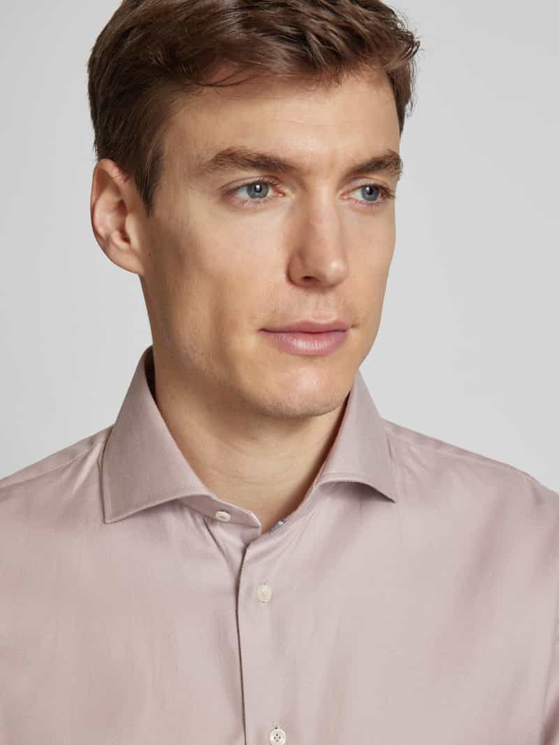 Profuomo Slim fit zakelijk overhemd met kentkraag model 'Cutaway'