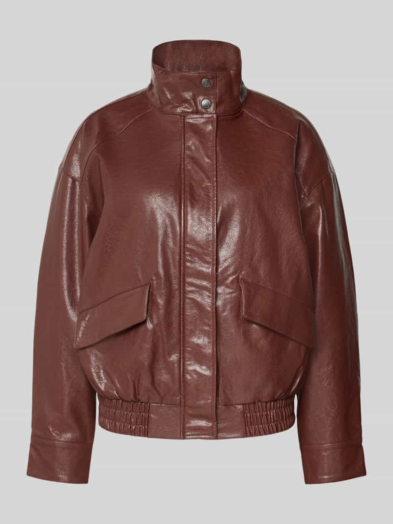 Only Regular fit jack in leerlook van viscosemix model 'JULIA'