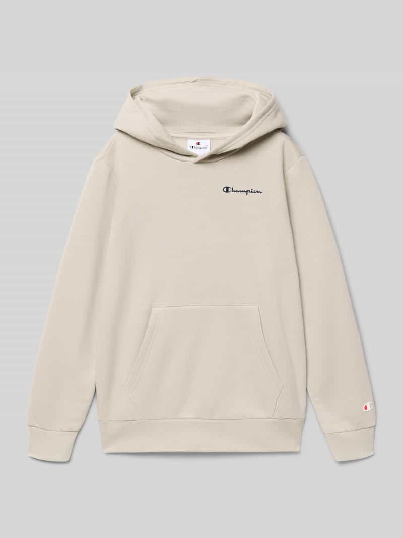 Champion Hoodie met labelstitching en kangoeroezak