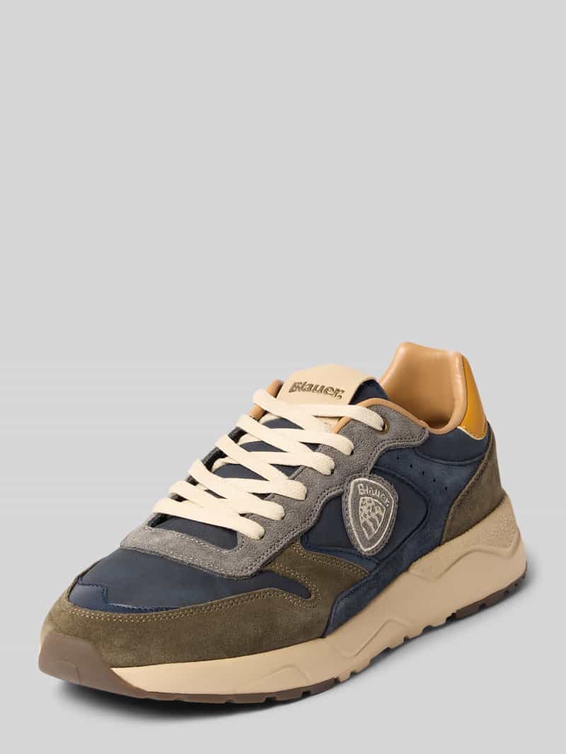 Sneakers van leermix met logodetail model 'OZARK'
