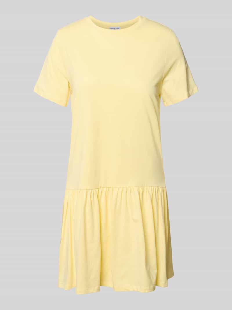 Pieces regular fit t-shirtjurk van 100% katoen model 'DISSO' lichtgeel, foto 6