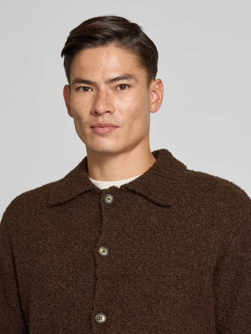 Selected Homme Regular fit gebreid jack van wolmix model 'LOYD'