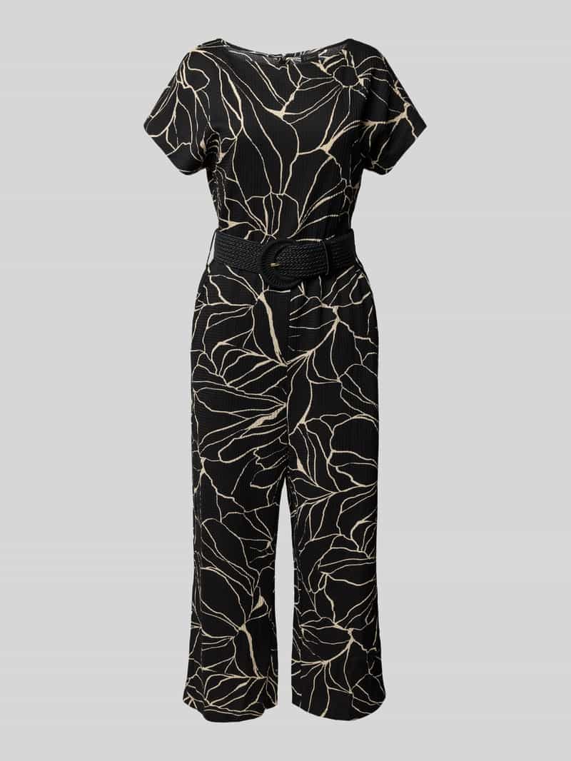 s.Oliver BLACK LABEL Regular fit jumpsuit in culottelengte met gevlochten riem