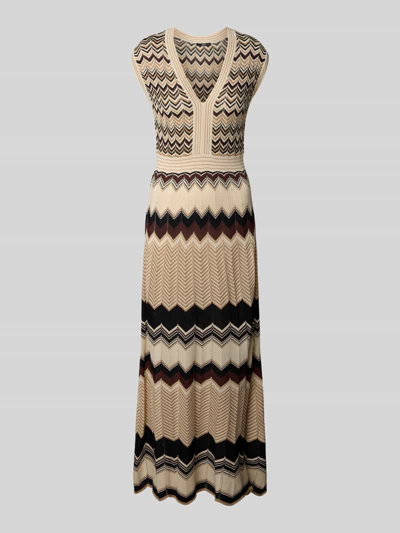 Zero Maxi-jurk van viscosemix met V-hals