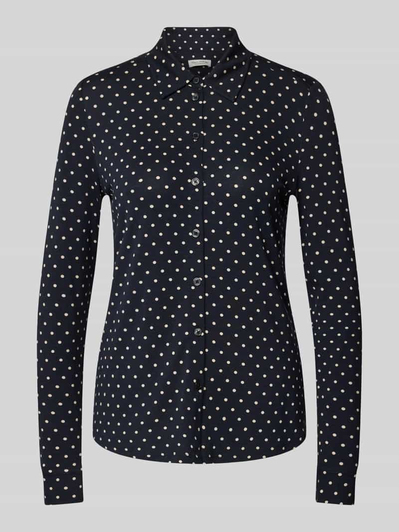 MARC O POLO Regular fit jersey blouse met lange mouwen van viscosemix met polkadots