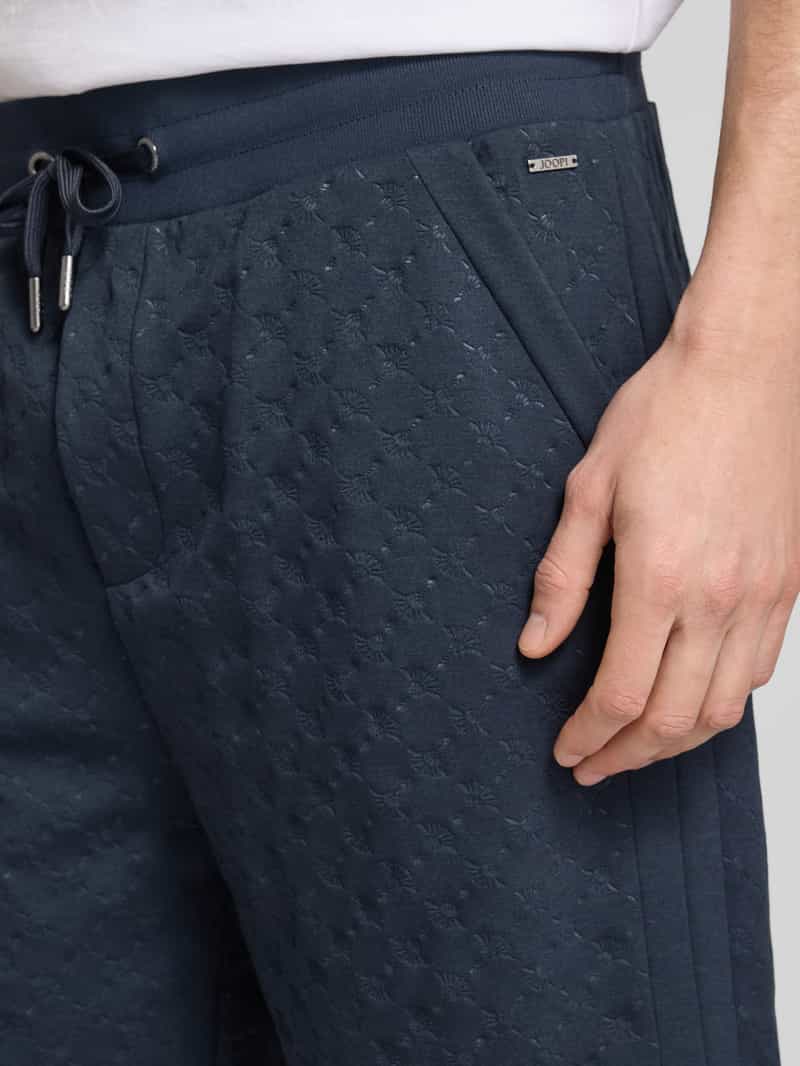 JOOP! Collection Regular fit sweatshorts met structuurmotief model 'Barlas'