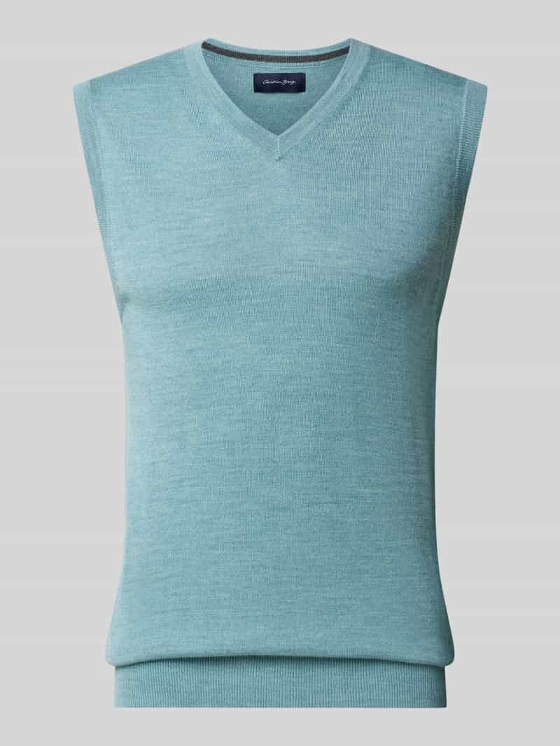 Christian Berg Men Slim fit spencer van katoenmix met v-hals