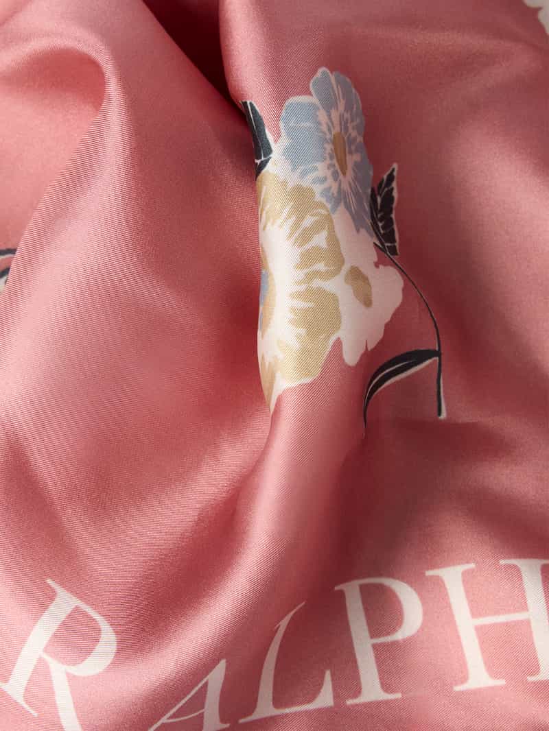 Lauren Ralph Lauren Sjaal van zijde met logoprint en franjes