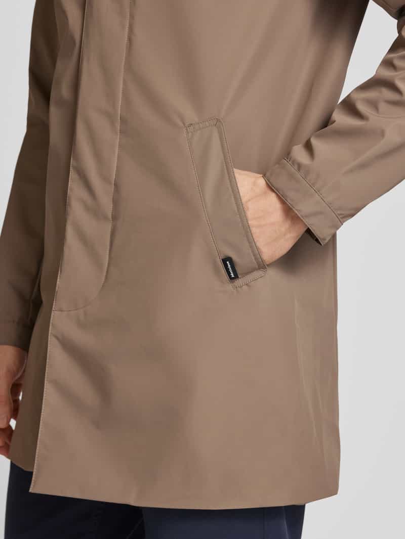 Matinique Lange jas met labeldetail model 'miles Mac'