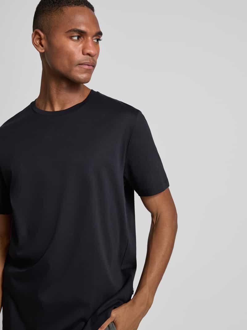 OLYMP Level Five T-shirt met geribde ronde hals
