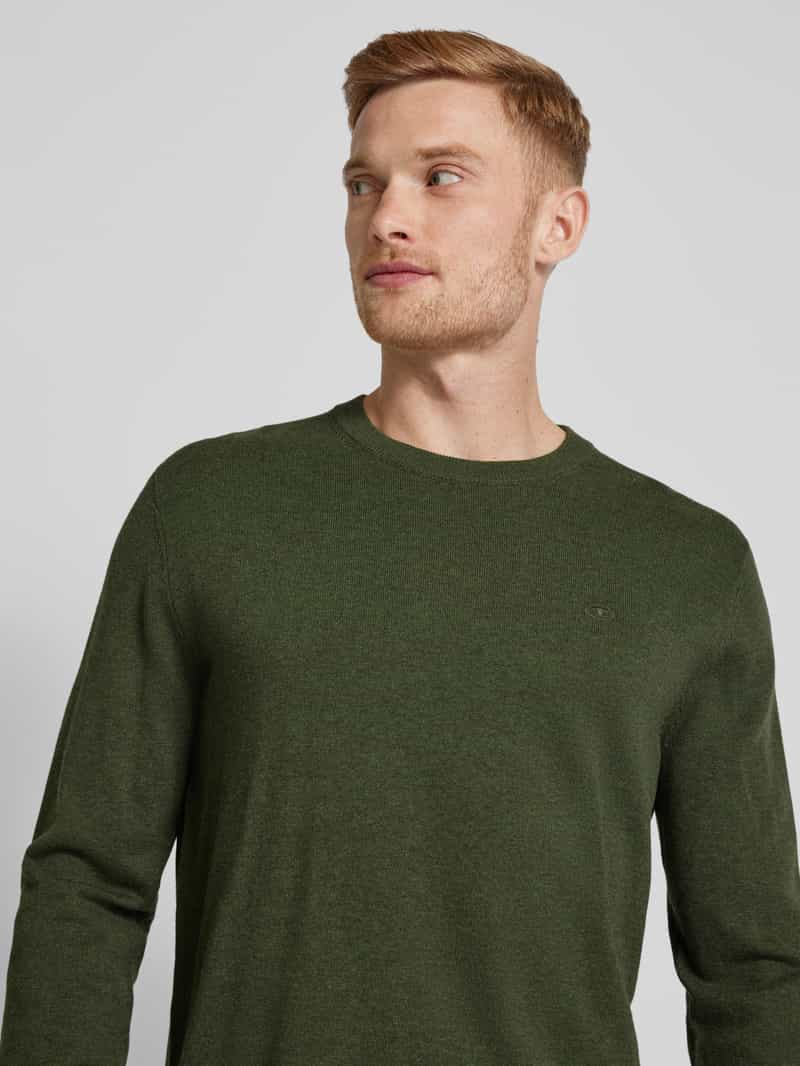 Tom Tailor Gebreide pullover met labelstitching model 'BASIC'