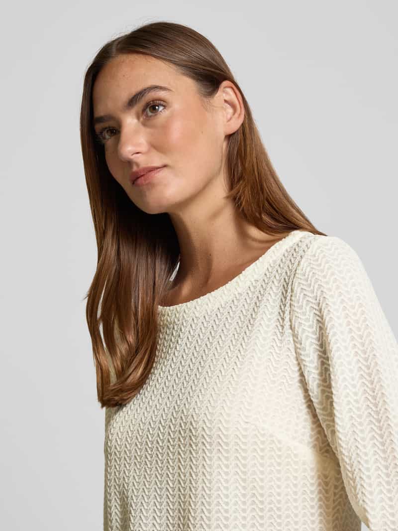 Zero Shirt met lange mouwen en geribde ronde hals