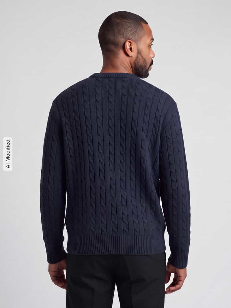 Selected Pullover met kabelpatroonstructuur