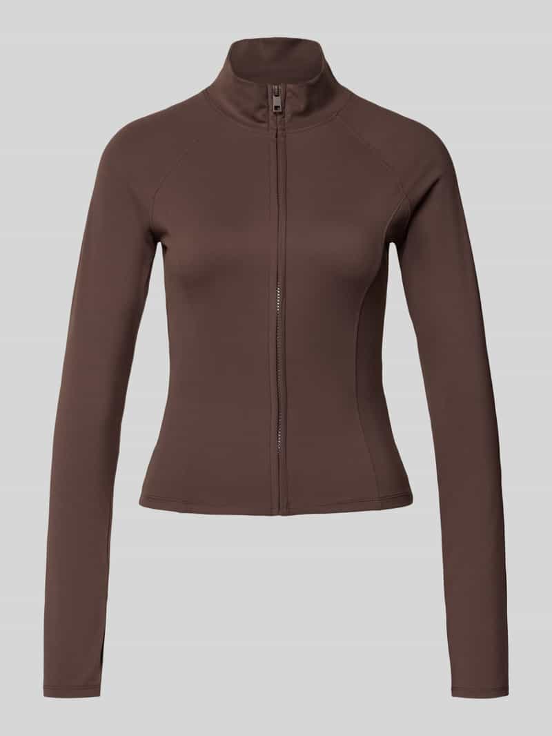 Gina Tricot Slim fit sweatjack met opstaande kraag model 'Yoga'