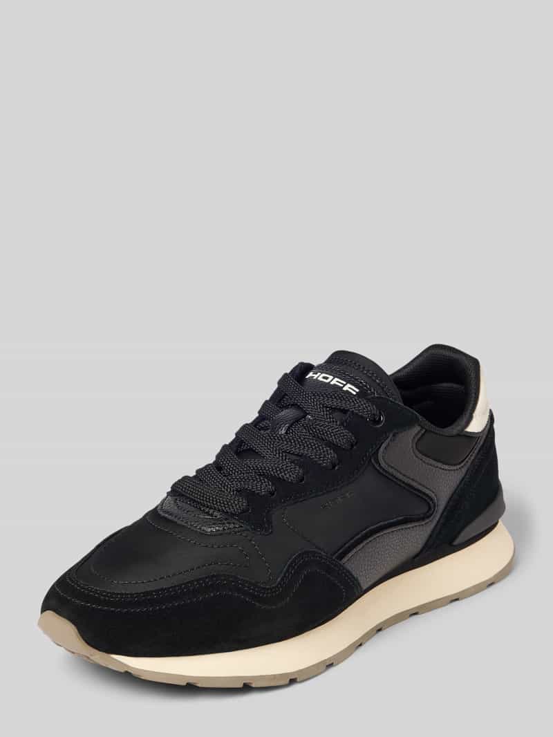 Sneakers van leermix met logodetail model 'City'
