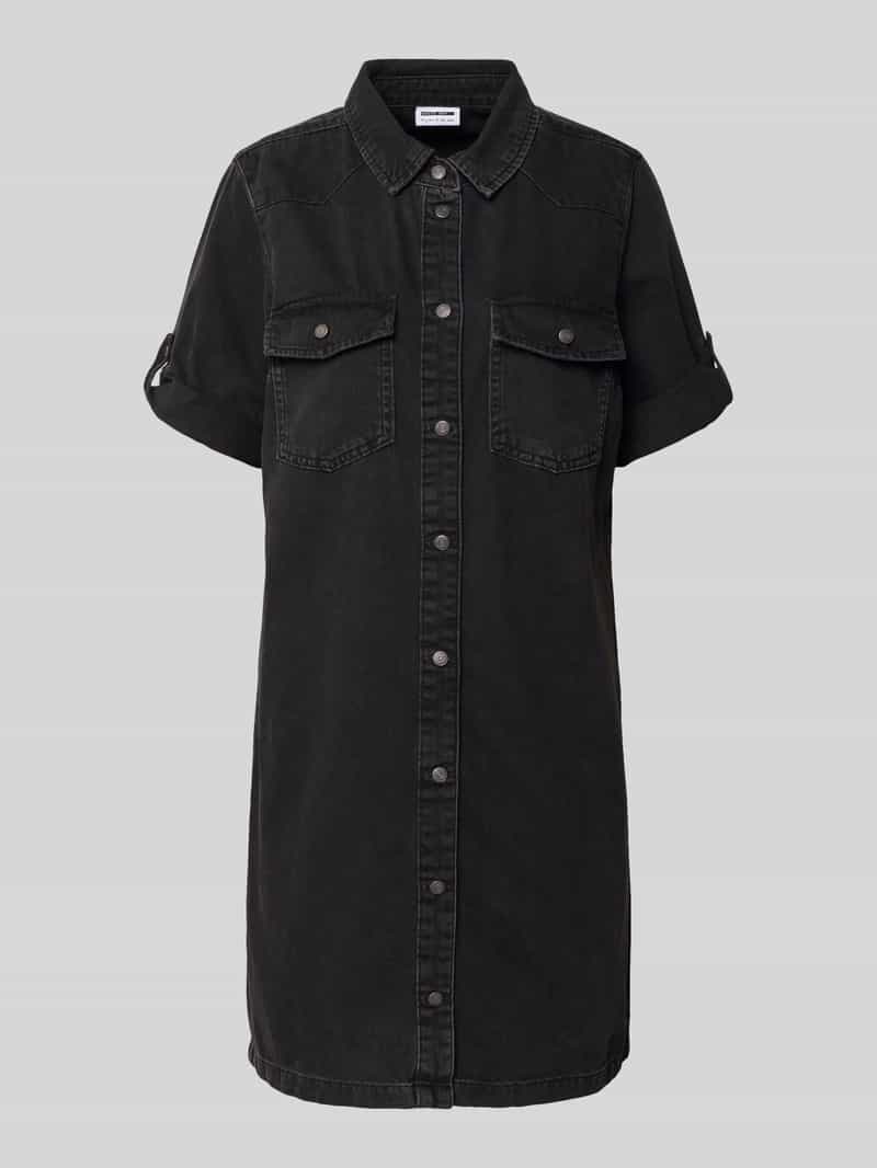Noisy May Knielange jeansjurk met platte kraag model 'NEW SIGNE'