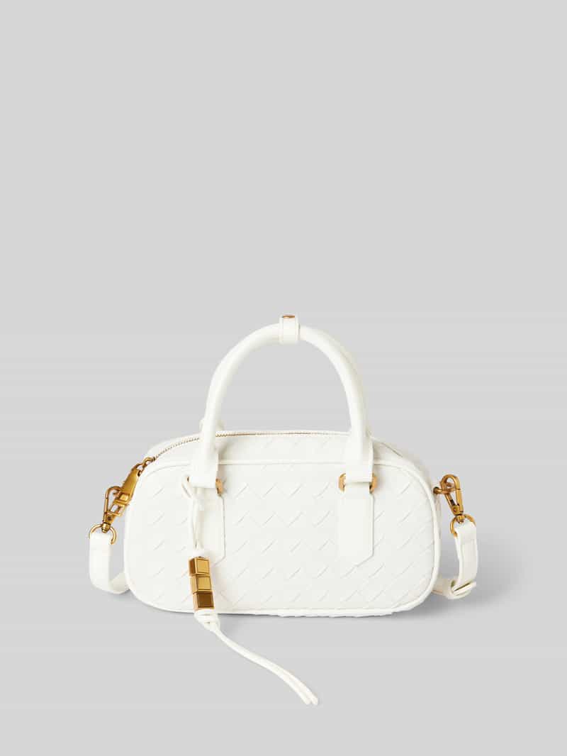 Seidenfelt Handtas in gevlochten look model 'KINNA BOWLING BAG'