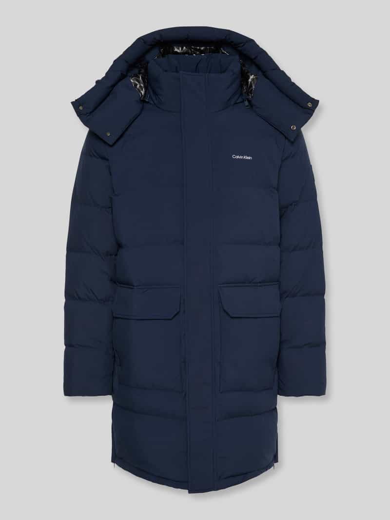 CK Calvin Klein Regular fit gewatteerd jack met afneembare capuchon