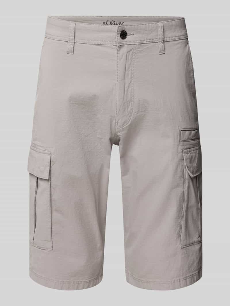 s.Oliver BLACK LABEL Relaxed fit cargobermuda van een mix van katoen en elastaan