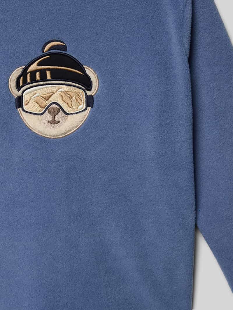 Steiff Sweatshirt met ronde hals en motiefstitching