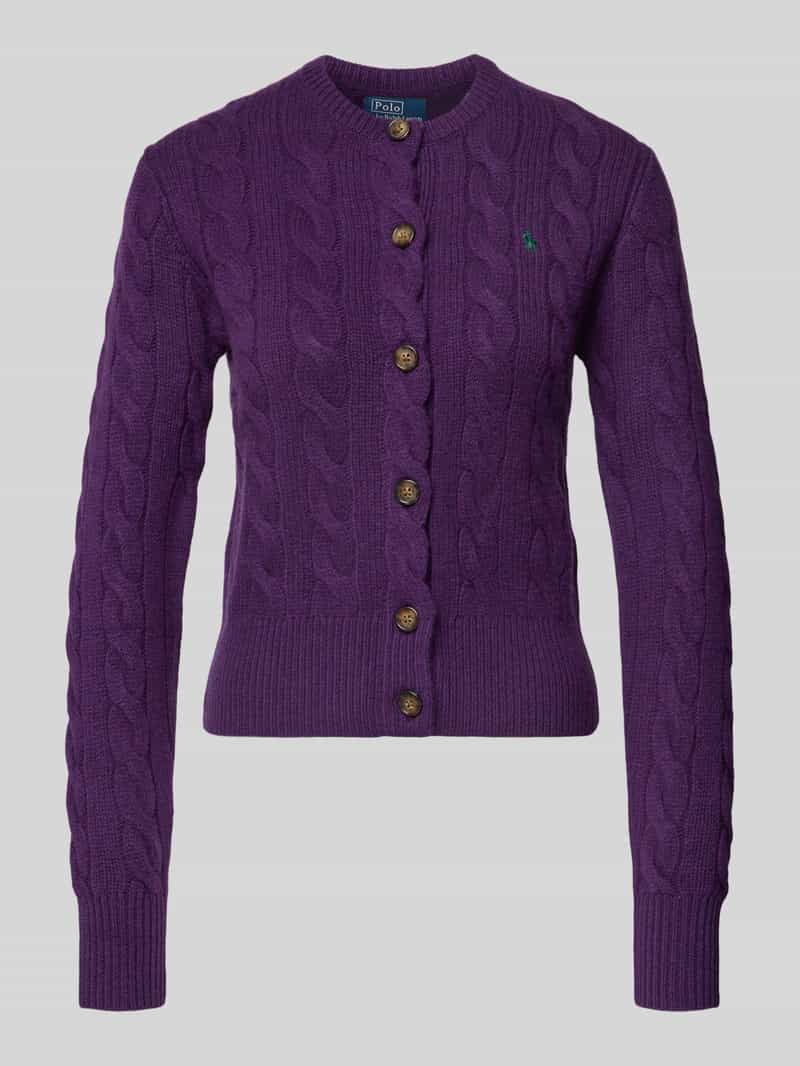 Polo Ralph Lauren Cardigan van een mix van wol en kasjmier met labelstitching