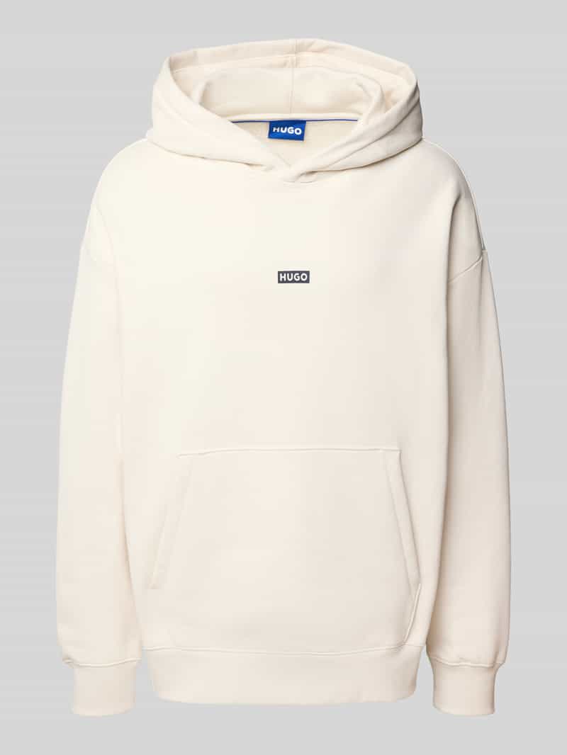 Hugo Blue Loose fit hoodie van puur katoen model 'NAZARDO'
