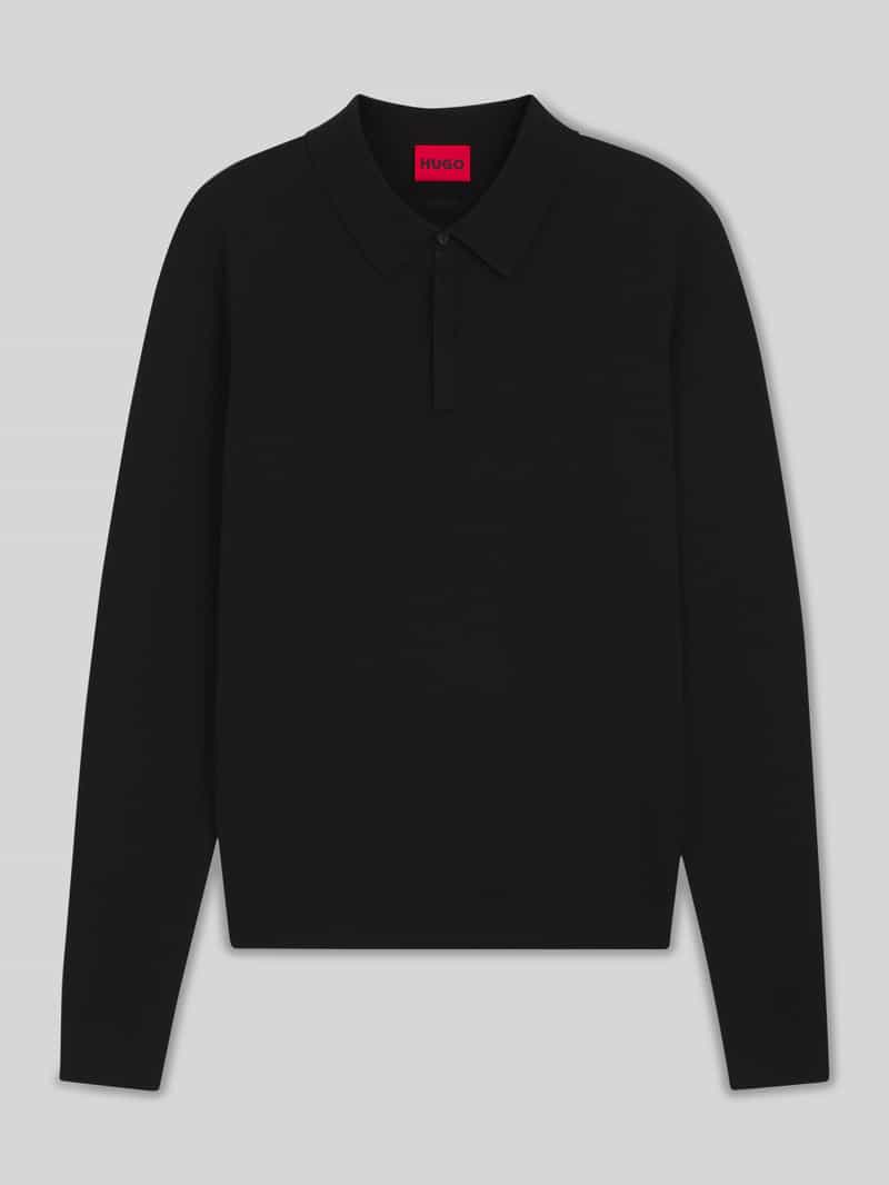 HUGO Slim fit poloshirt van viscosemix
