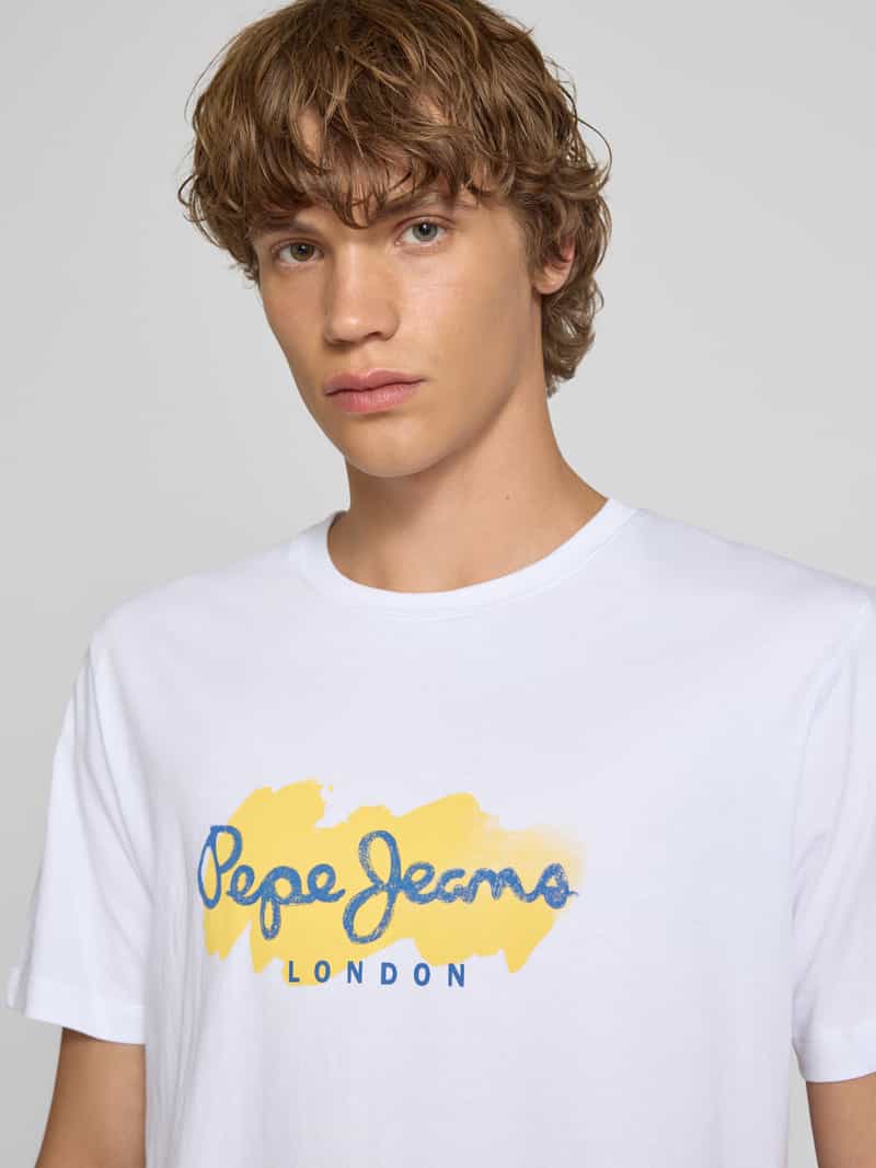 Pepe Jeans Regular fit T-shirt van puur katoen model 'MILTON'