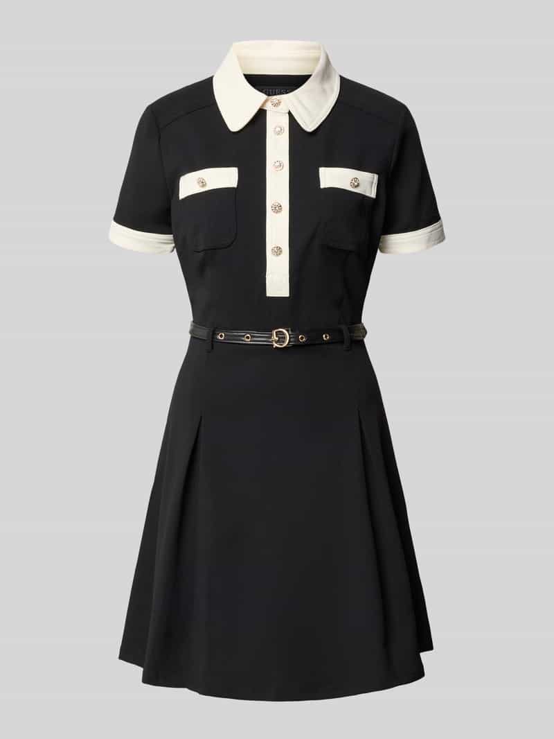 Guess Mini-jurk met polokraag model 'Claudie' zwart, foto 6