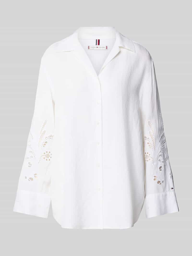 Tommy Hilfiger Relaxed fit overhemdblouse van een mix van linnen en viscose