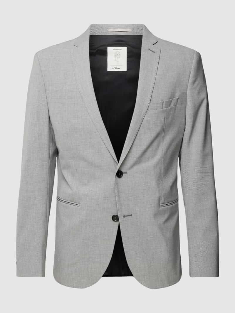 s.Oliver BLACK LABEL 2-knoops colbert van viscosemix met reverskraag model 'Ultimate'