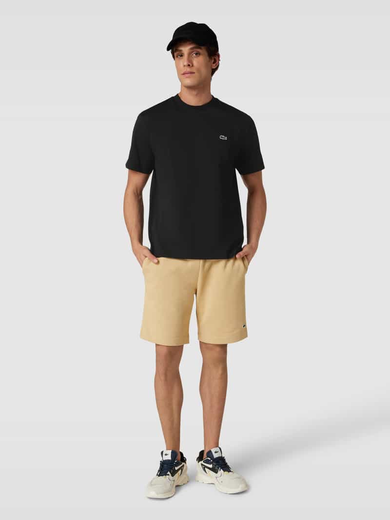 Lacoste T-shirt met logodetail, model 'BASIC ON' zwart, foto 5
