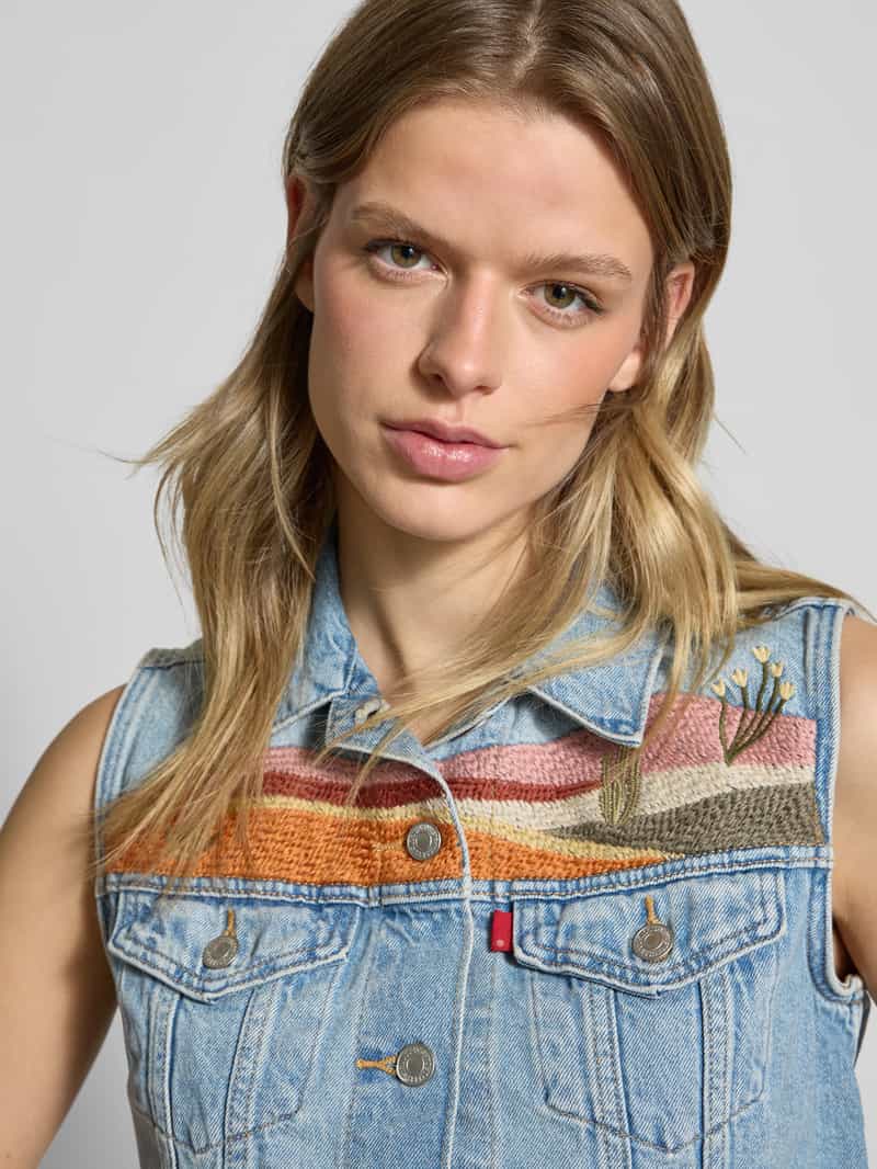 Levi's Jeansgilet met klepzakken op de borst