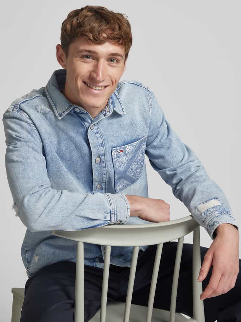 Tommy Jeans Regular fit jeansoverhemd van puur katoen