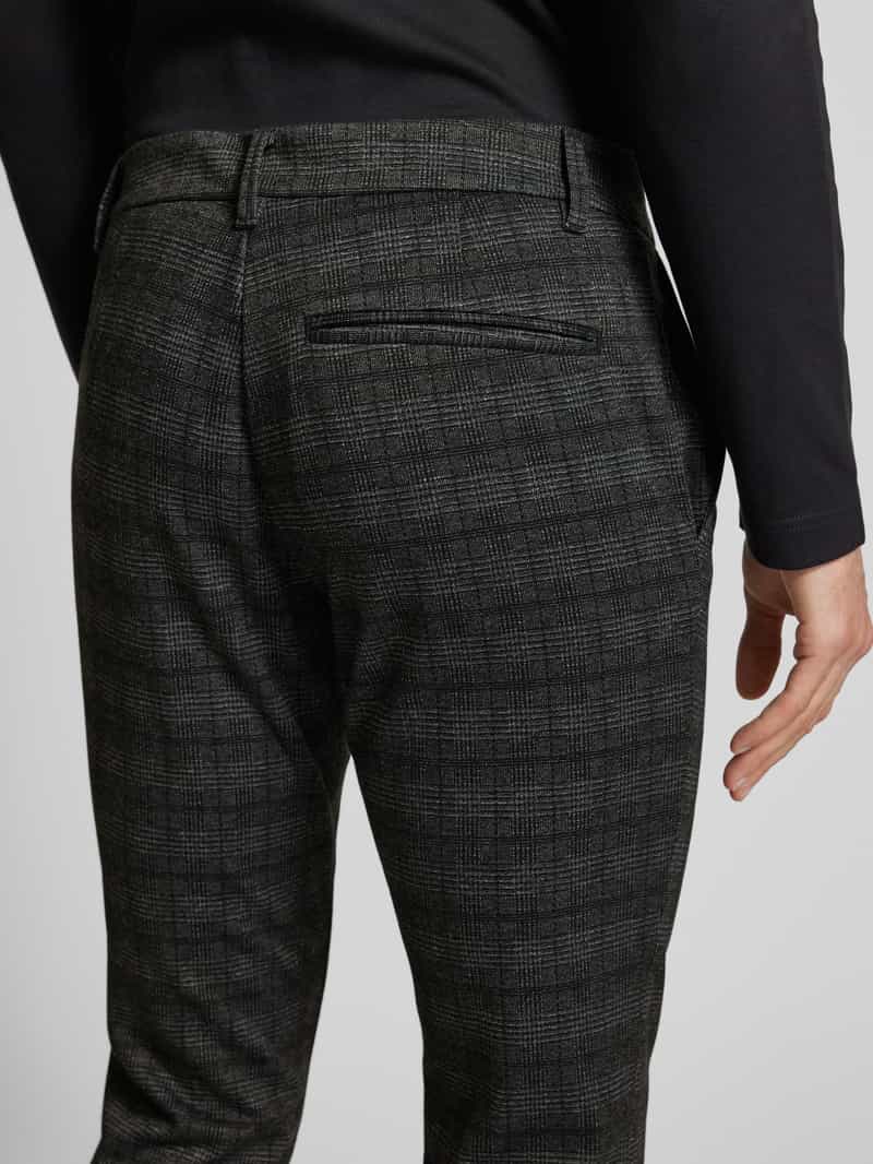 Tom Tailor Denim Slim fit chino van jersey met vaste opgerolde pijpboorden