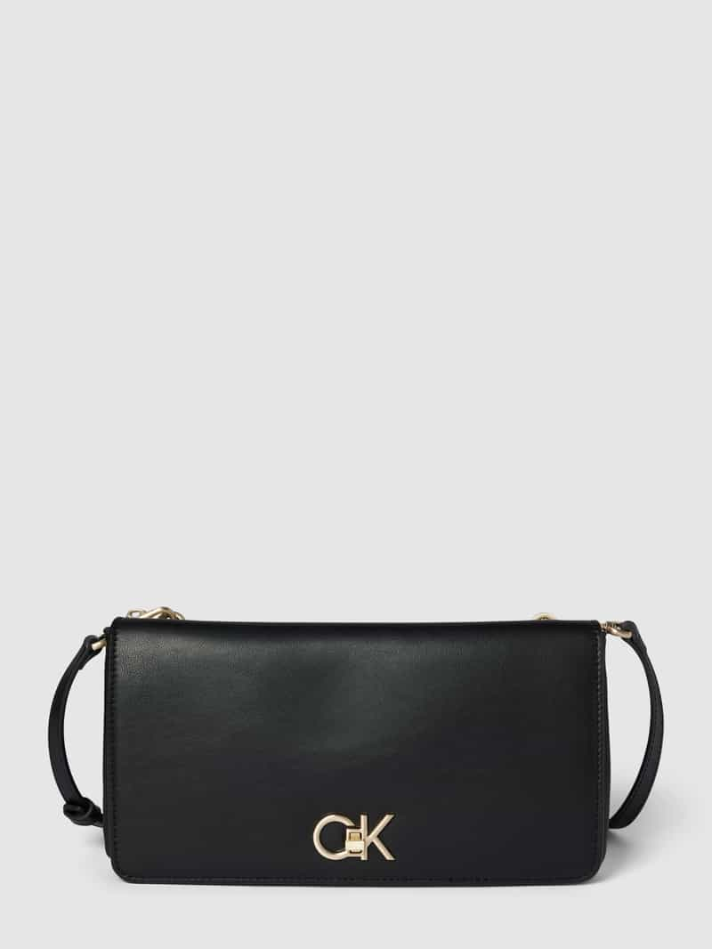 CK Calvin Klein Handtas met labelapplicatie model 'RE-LOCK DOUBLE GUSETTE'