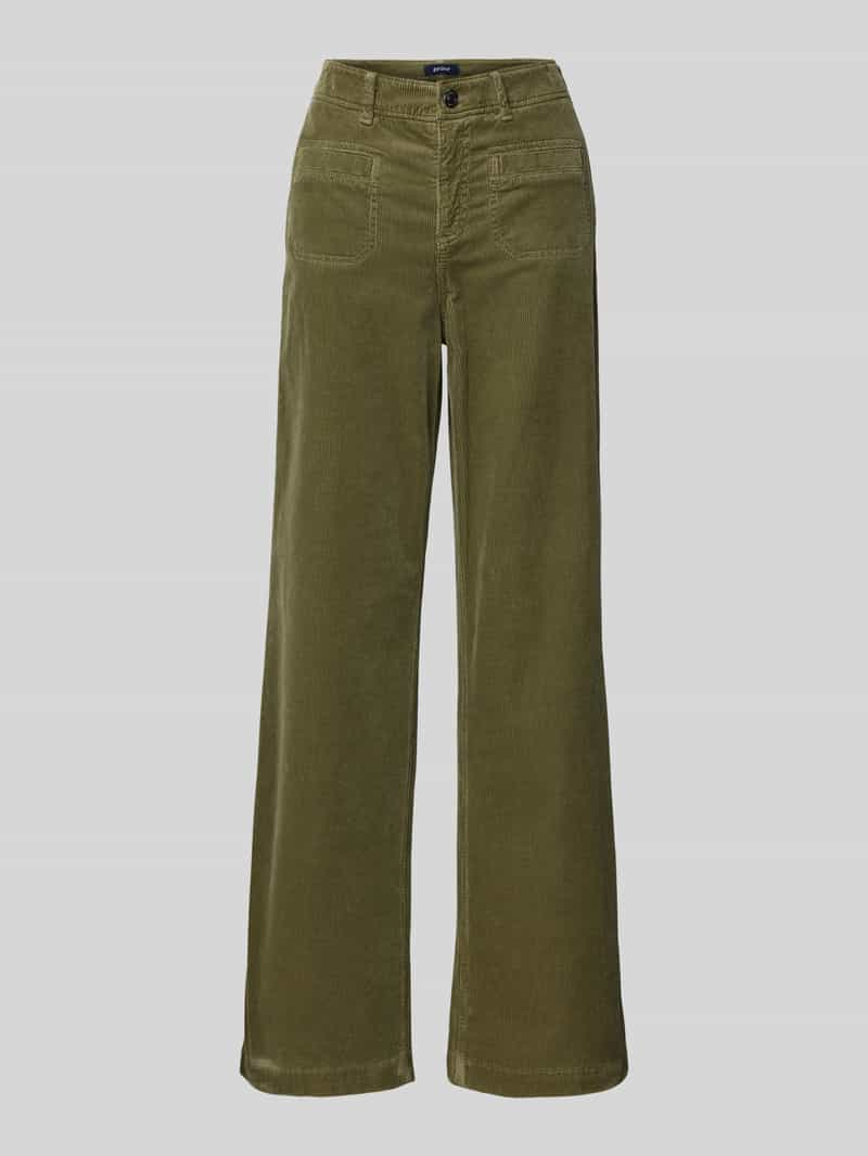 Gardeur Wide leg corduroy broek met achterzakken, model 'Feliza'