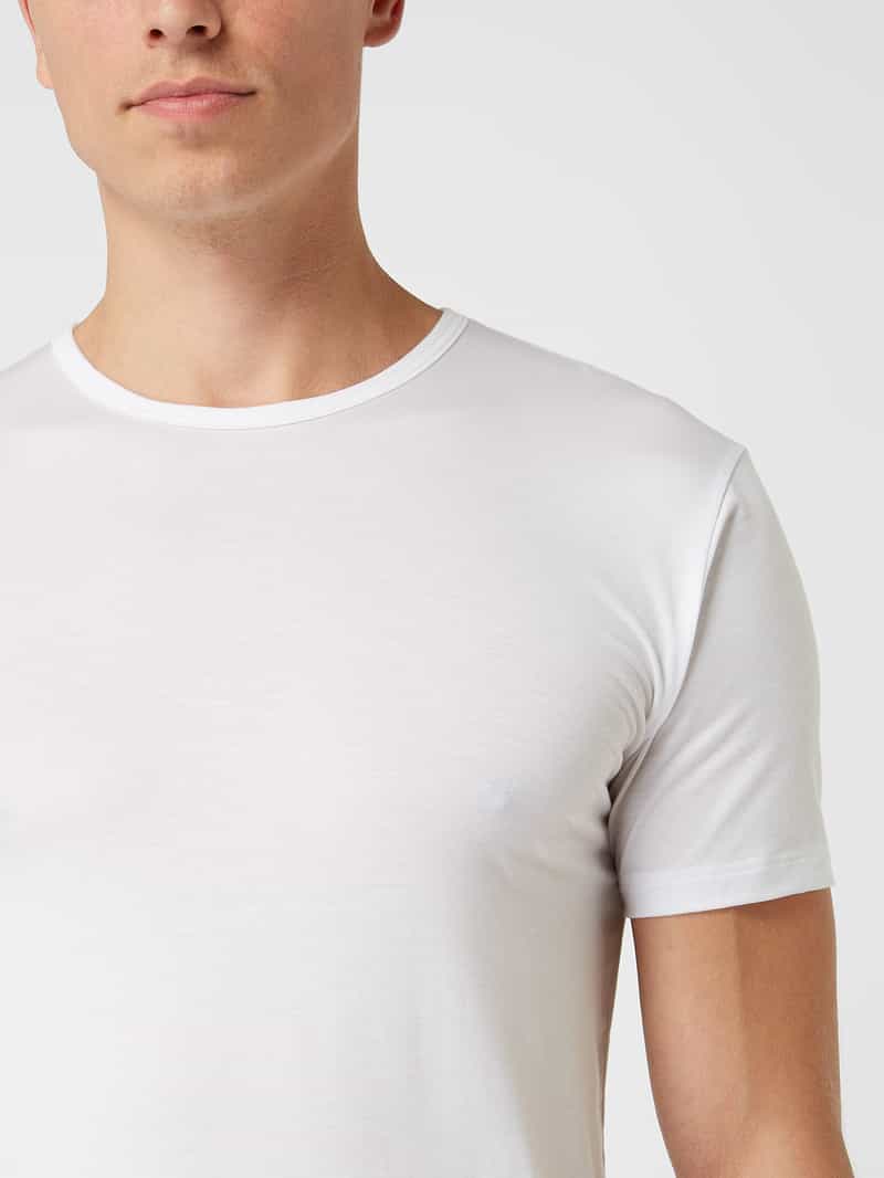 mey T-shirt met geribde ronde hals