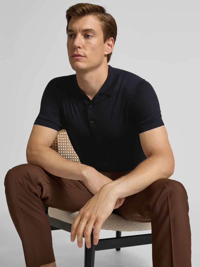 Strellson Regular fit poloshirt van pure viscose model 'VADIM'
