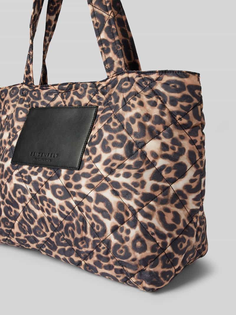 Seidenfelt Tote bag met labeldetail model 'EVENES'